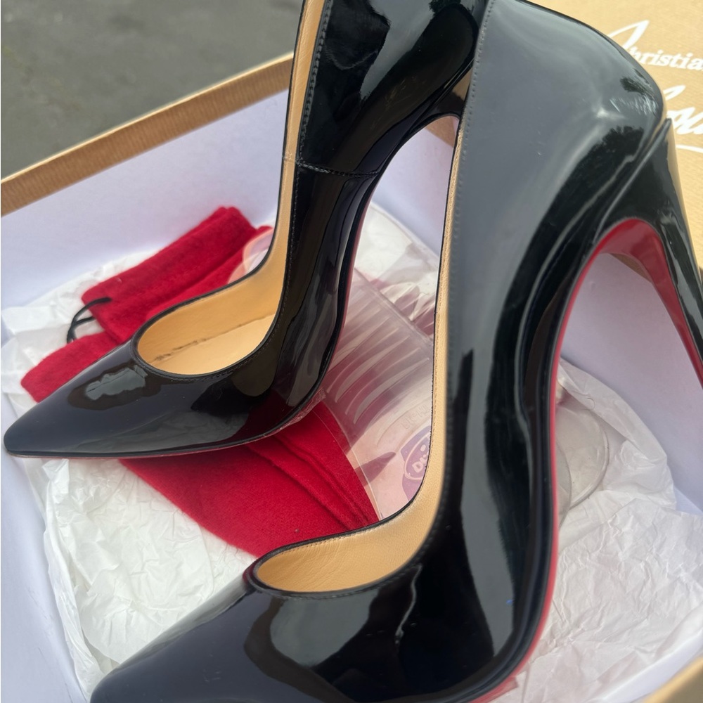Christian Louboutin Black Heels with Red Soles - Picture 6 of 9